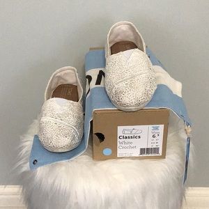 White Crochet Toms☑️